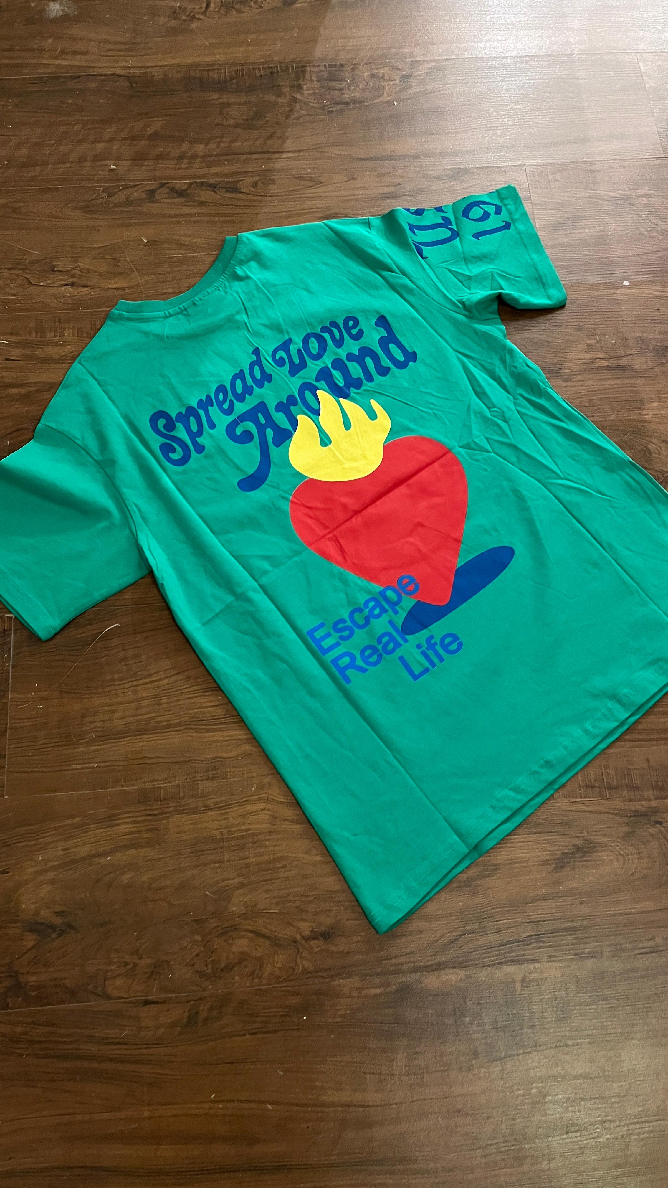 Yeşil New York Baskılı Tshirt