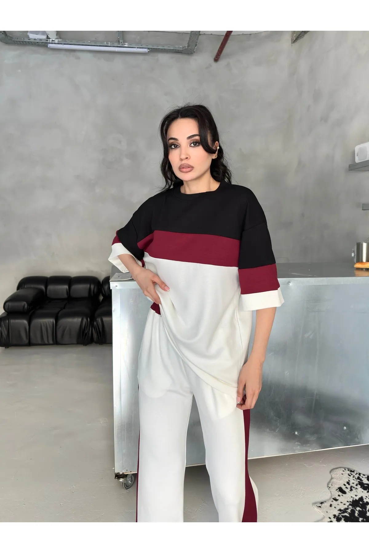 Siyah Bordo Renkli Modal Takım 