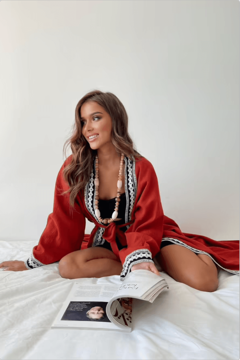 Etnik Desenli Kimono