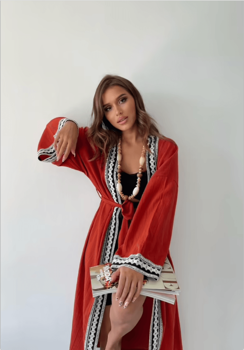 Etnik Desenli Kimono