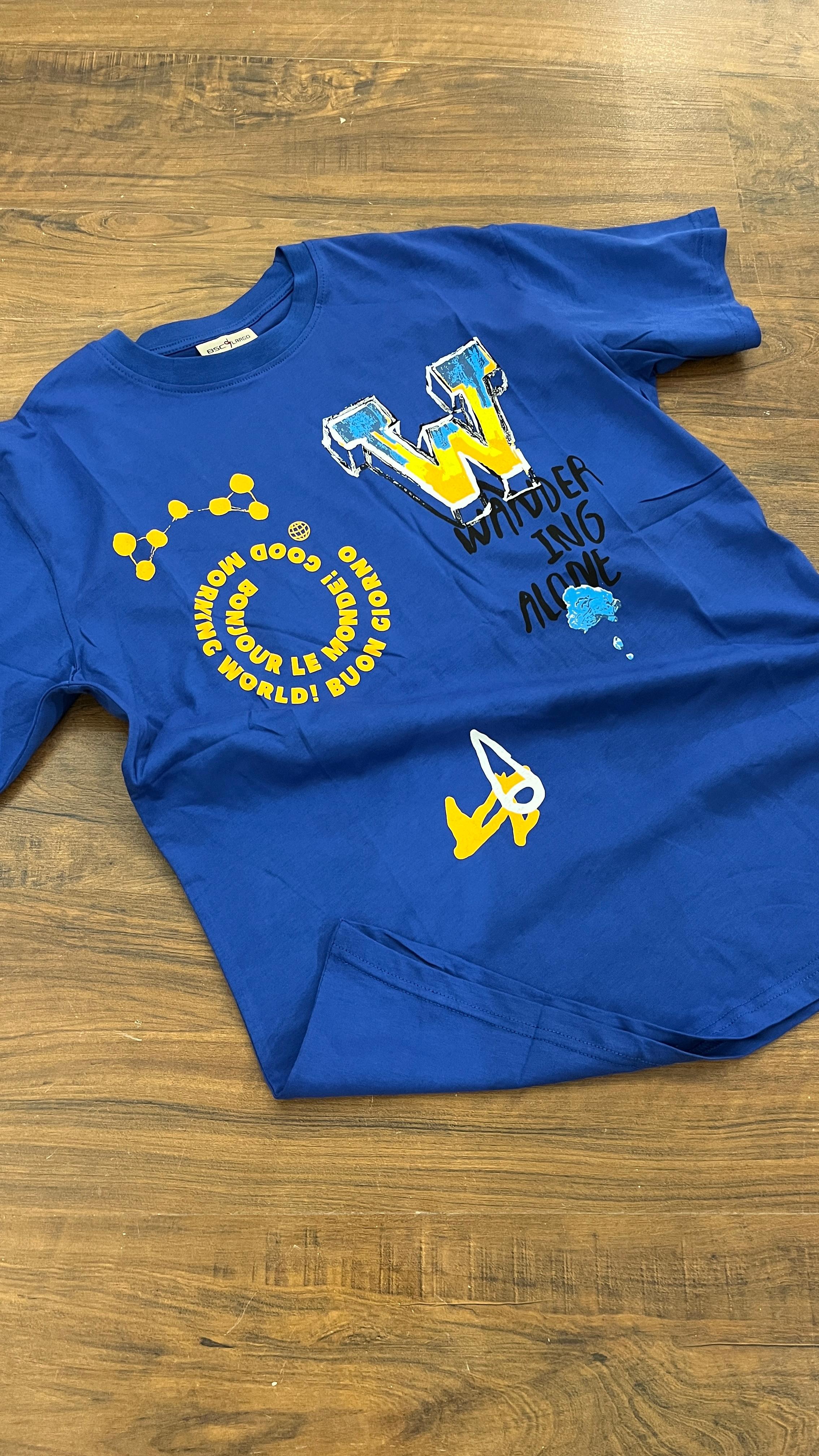 Lacivert Wander Baskılı Tshirt