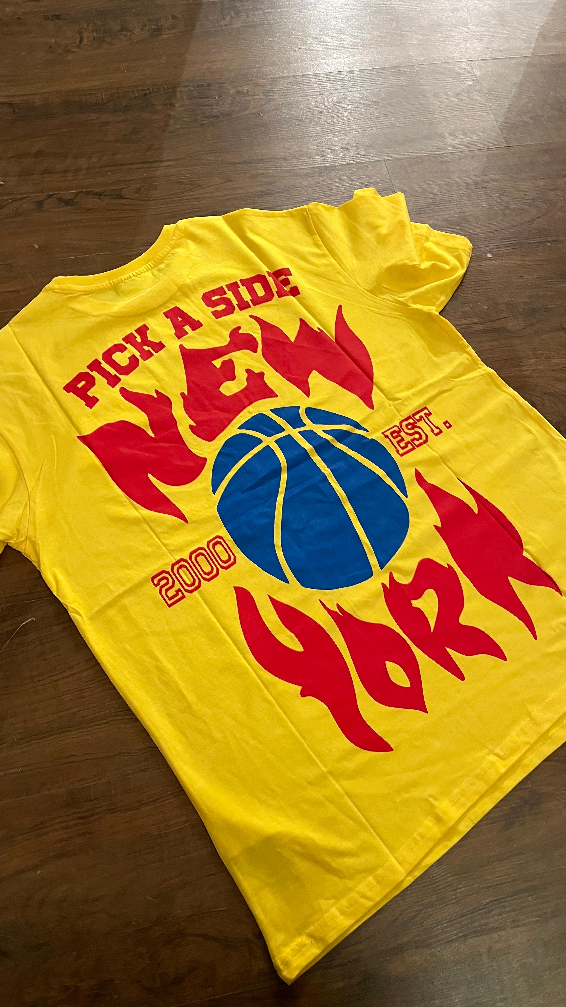 Sarı Basketbal Baskılı Tshirt