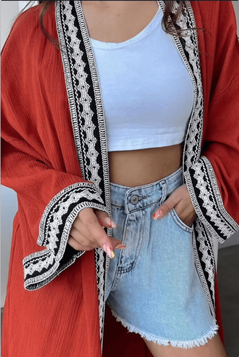 Etnik Desenli Kimono