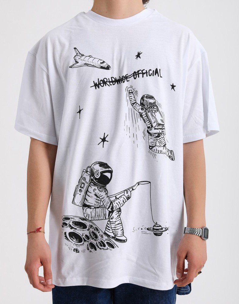 Worldwide Astronot Baskılı Tişört