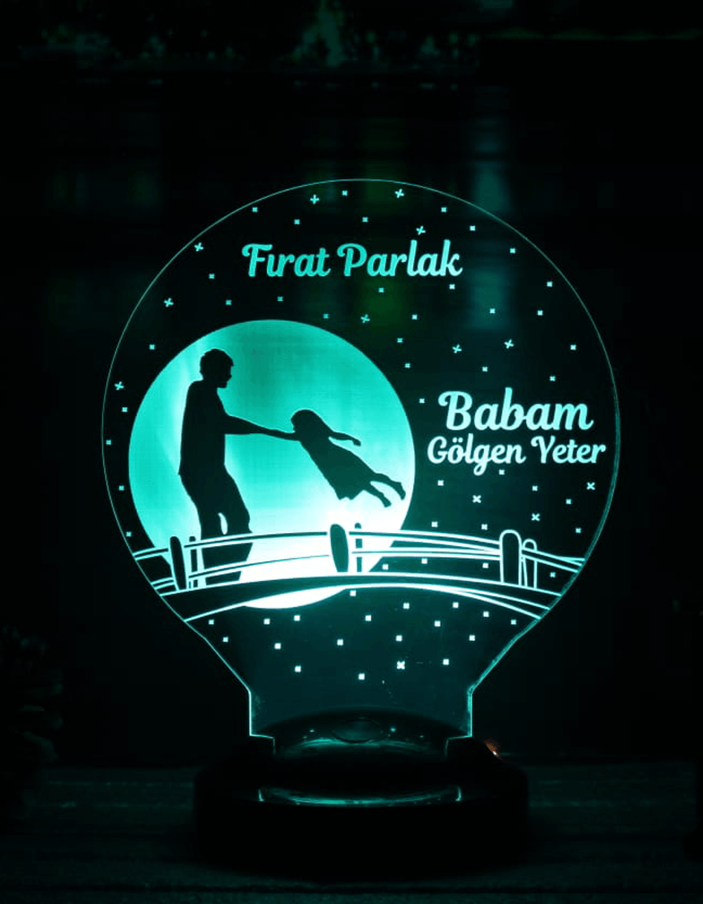 Kahraman Babam Temalı 3D LED Lamba | Kişiye Özel Babalar Günü Hediyesi - LoveLamp