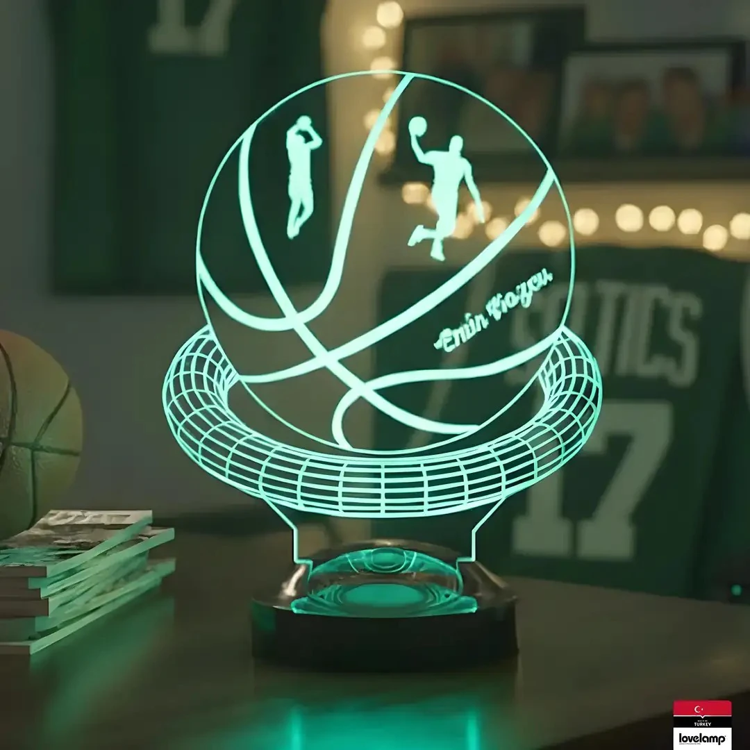 Basketbol Temalı 3D LED Lamba | Spor Severlere Özel Hediye - LoveLamp