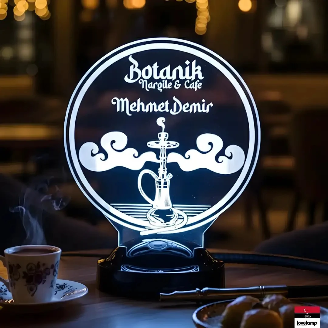 Nargile Temalı 3D LED Lamba | Kişiye Özel Lamba - LoveLamp