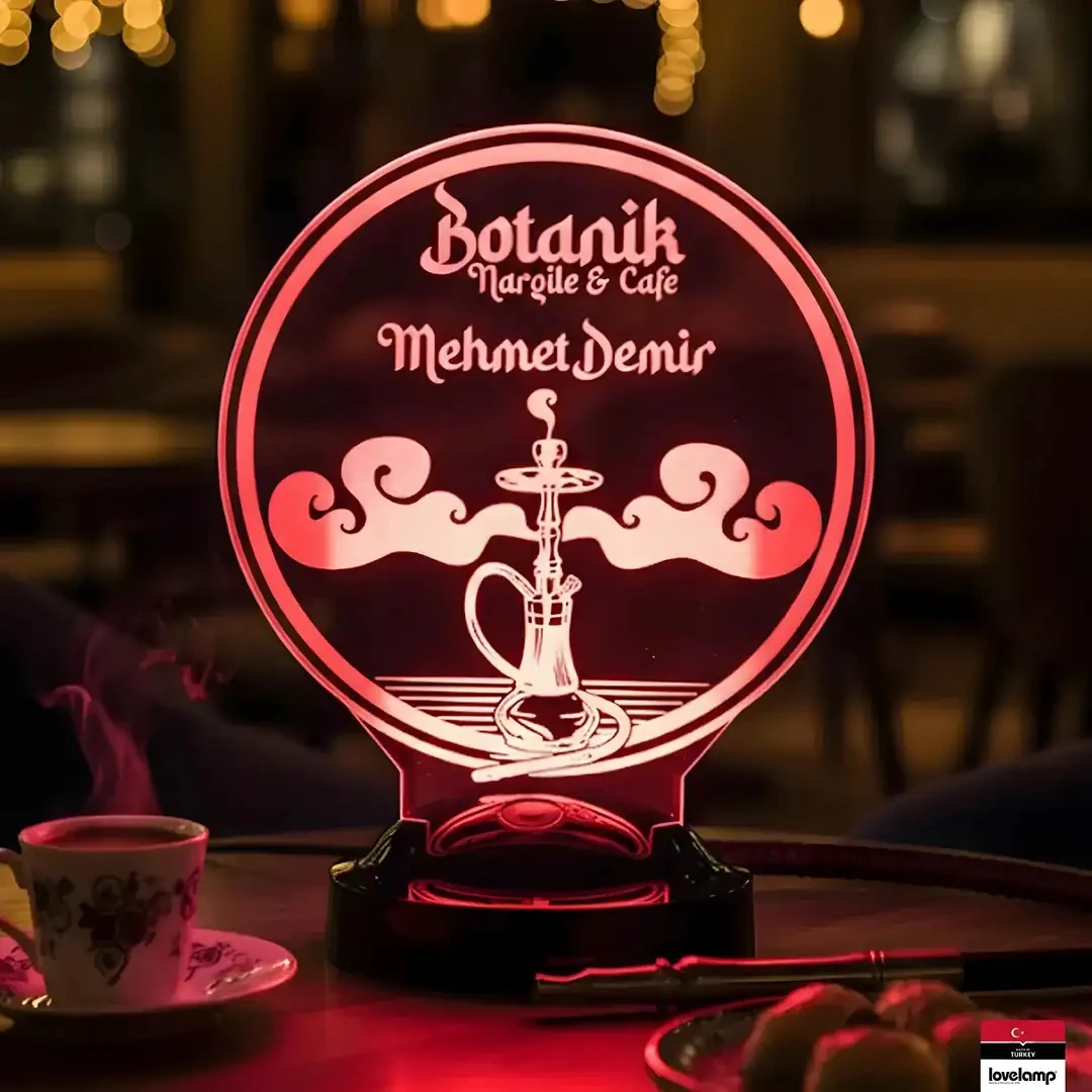 Nargile Temalı 3D LED Lamba | Kişiye Özel Lamba - LoveLamp