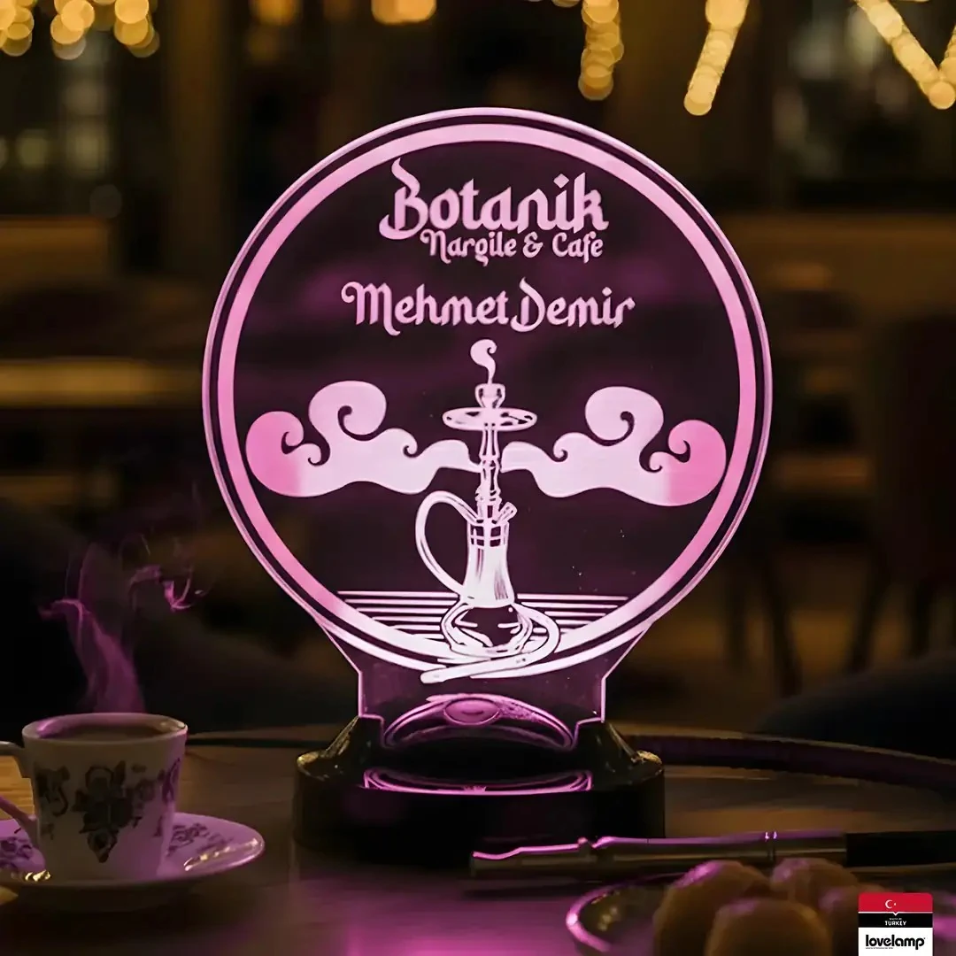 Nargile Temalı 3D LED Lamba | Kişiye Özel Lamba - LoveLamp