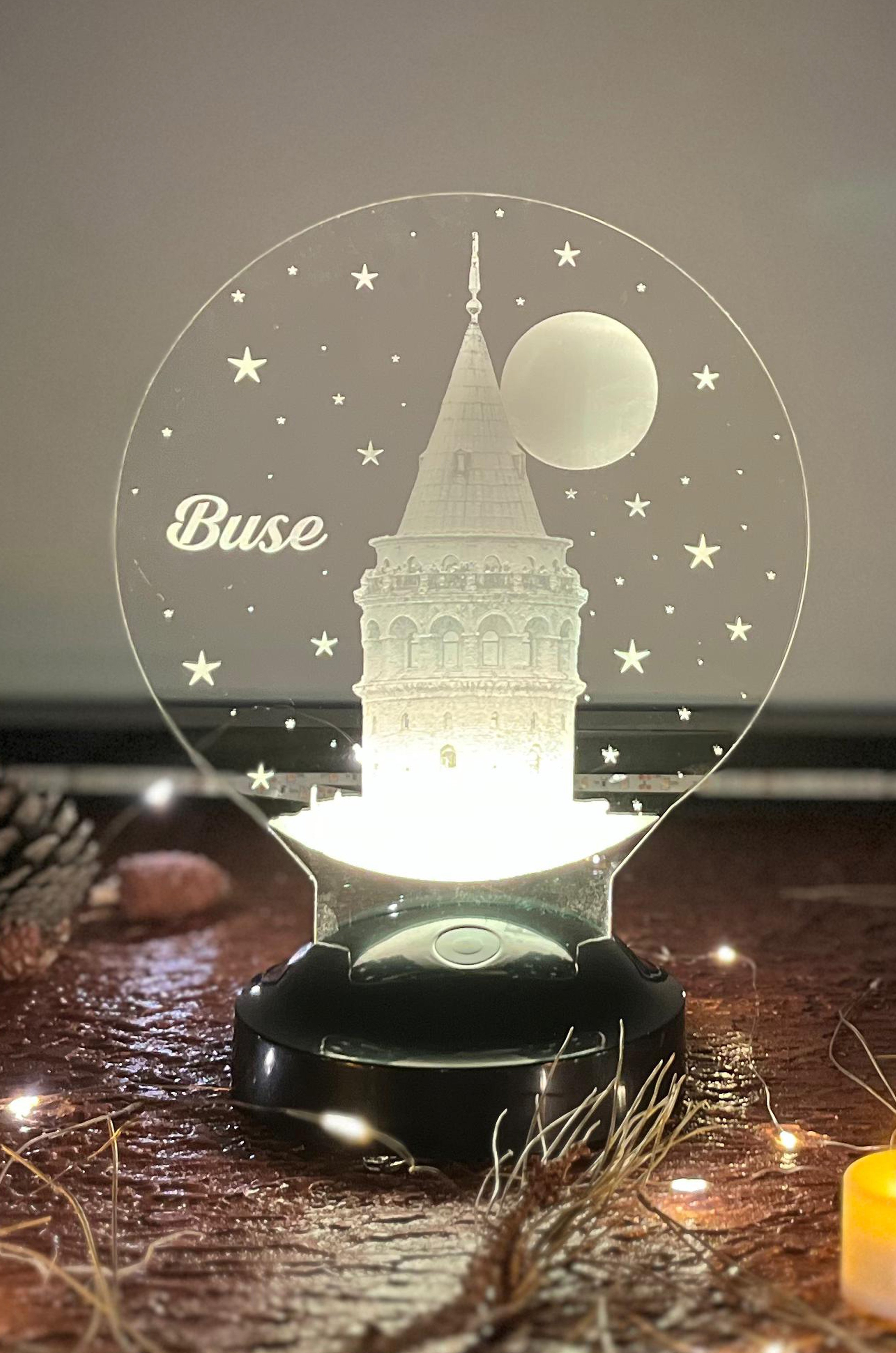 Galata Kulesi Temalı 3D LED Lamba | İstanbul Aşıklarına Özel Hediye - LoveLamp
