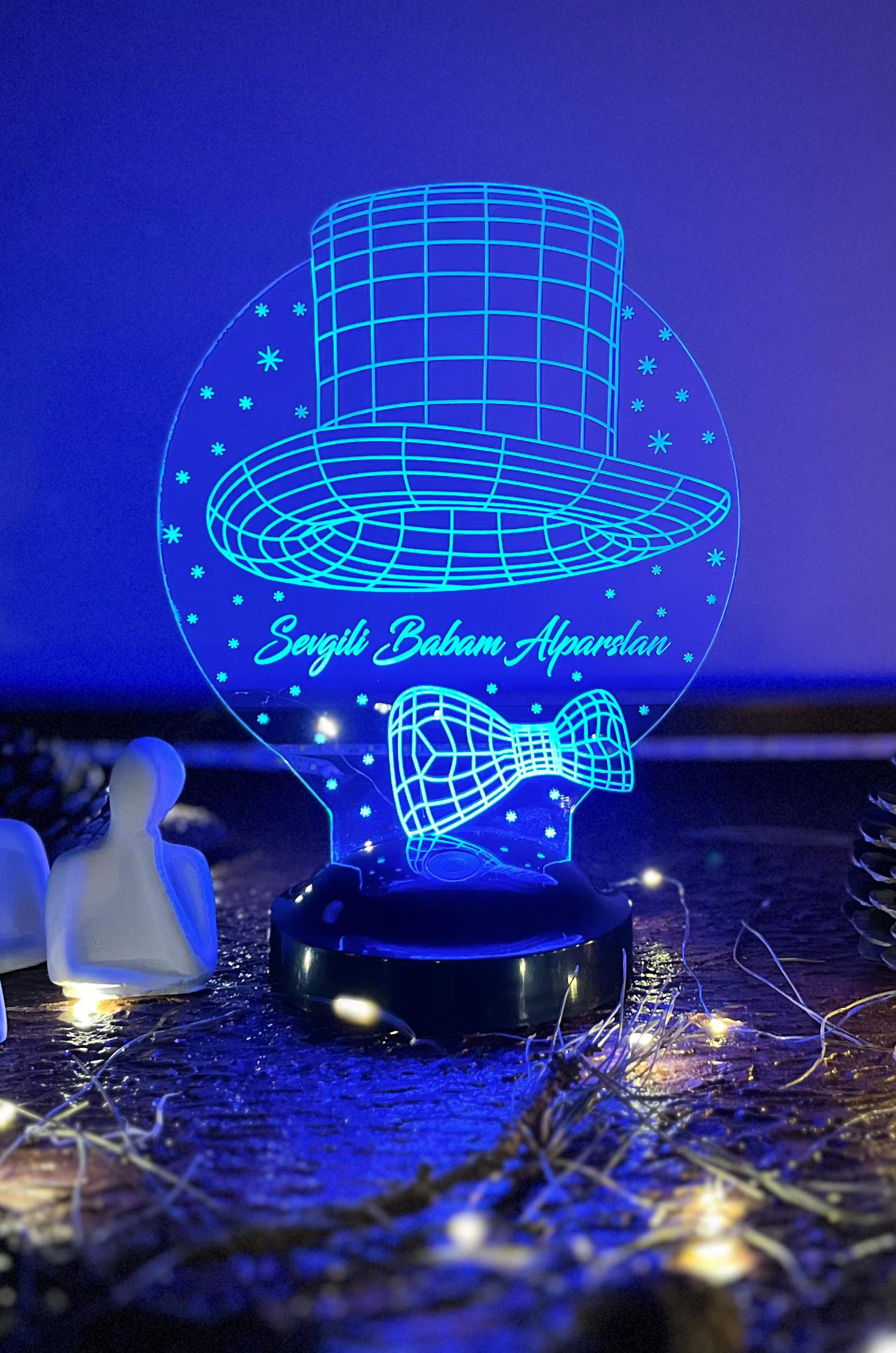Babalar Günü Temalı 3D LED Lamba | Kişiye Özel Anlamlı Hediye - LoveLamp