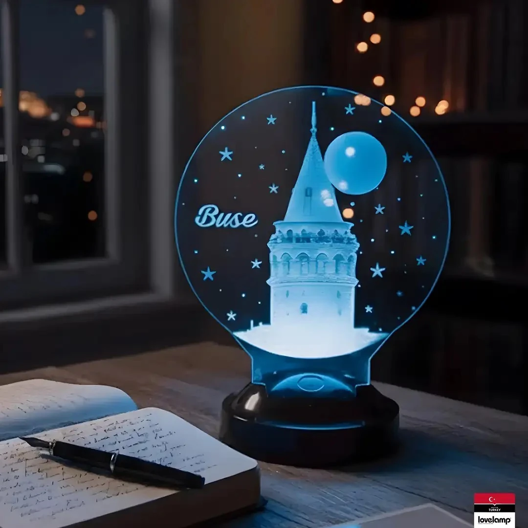 Galata Kulesi Temalı 3D LED Lamba | İstanbul Aşıklarına Özel Hediye - LoveLamp
