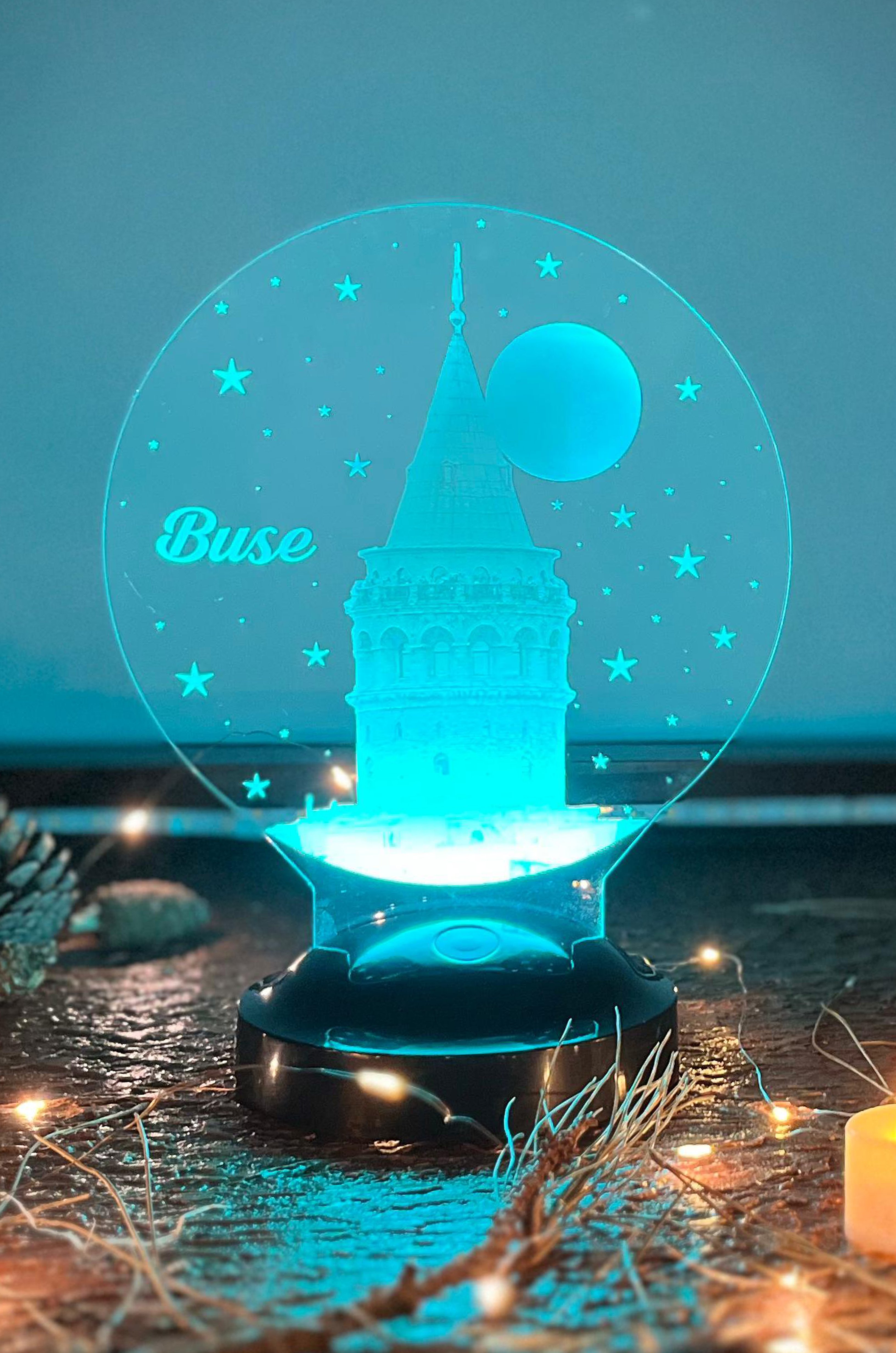 Galata Kulesi Temalı 3D LED Lamba | İstanbul Aşıklarına Özel Hediye - LoveLamp