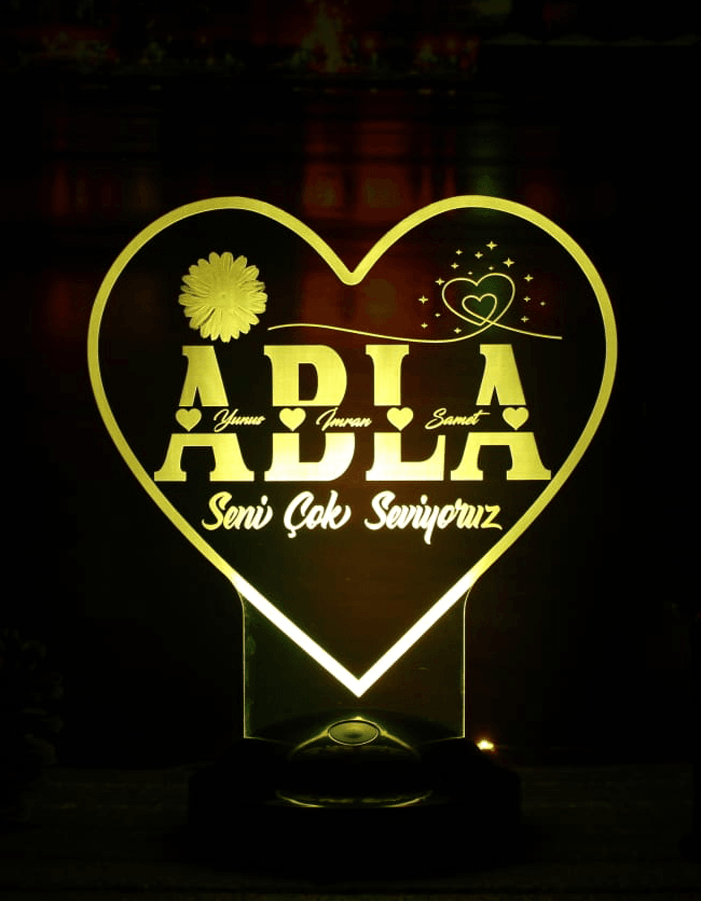 Abla Yazılı Kişiye Özel 3D LED Lamba | Romantik ve Dekoratif Hediye - LoveLamp
