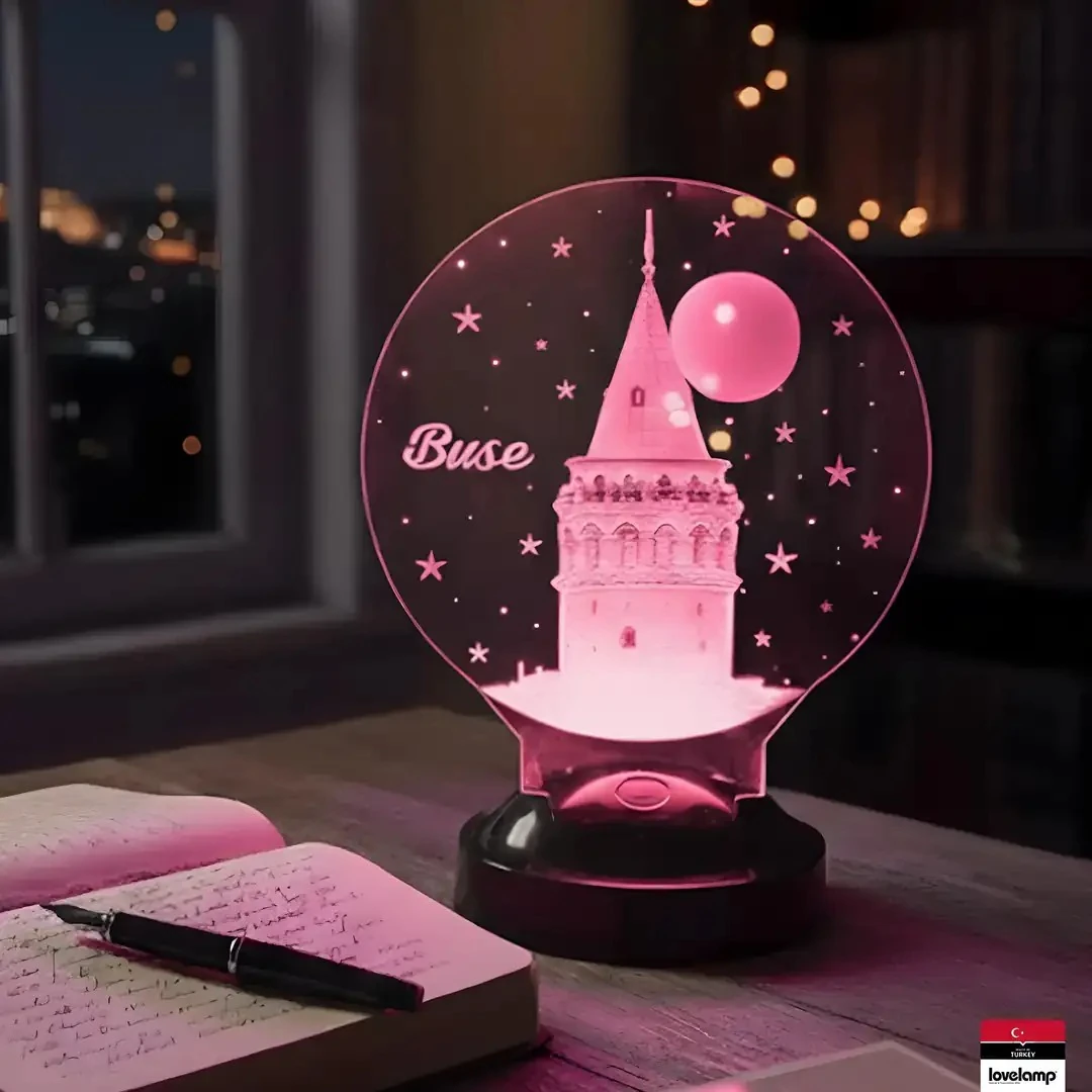 Galata Kulesi Temalı 3D LED Lamba | İstanbul Aşıklarına Özel Hediye - LoveLamp