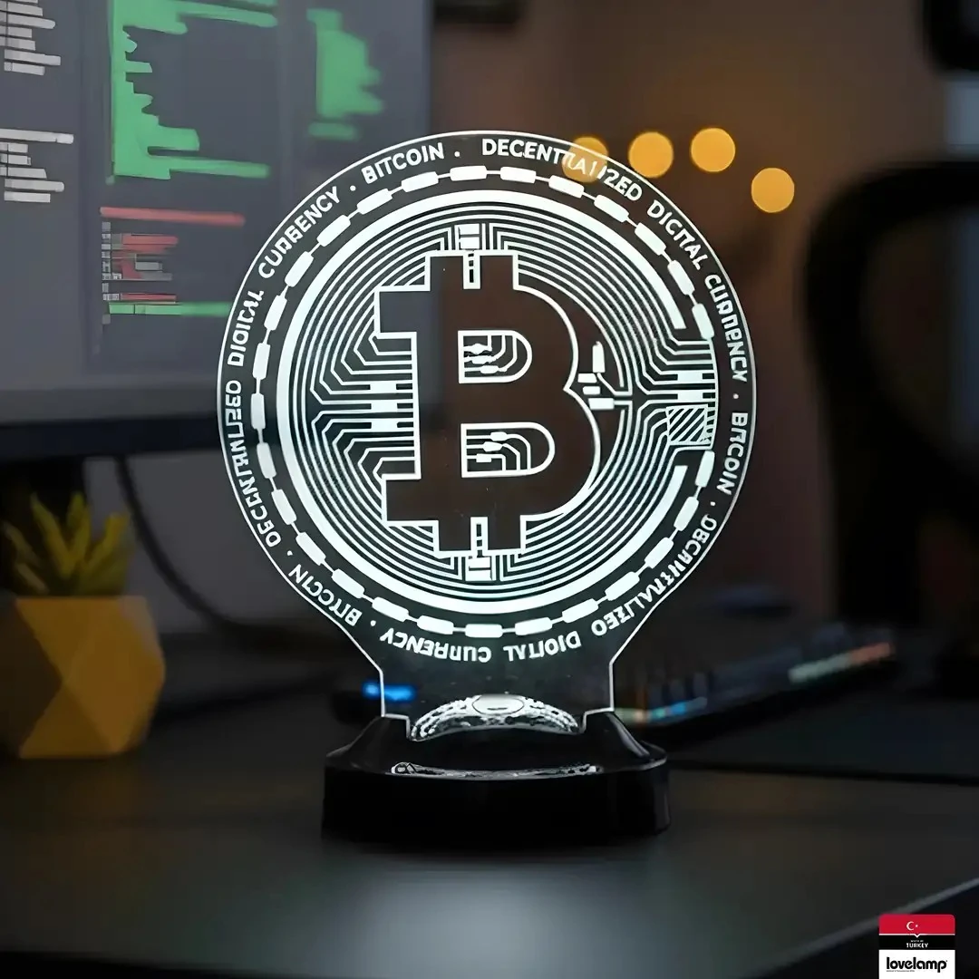Bitcoin Temalı 3D LED Lamba | Kripto Para Tutkunlarına Özel Hediye - LoveLamp