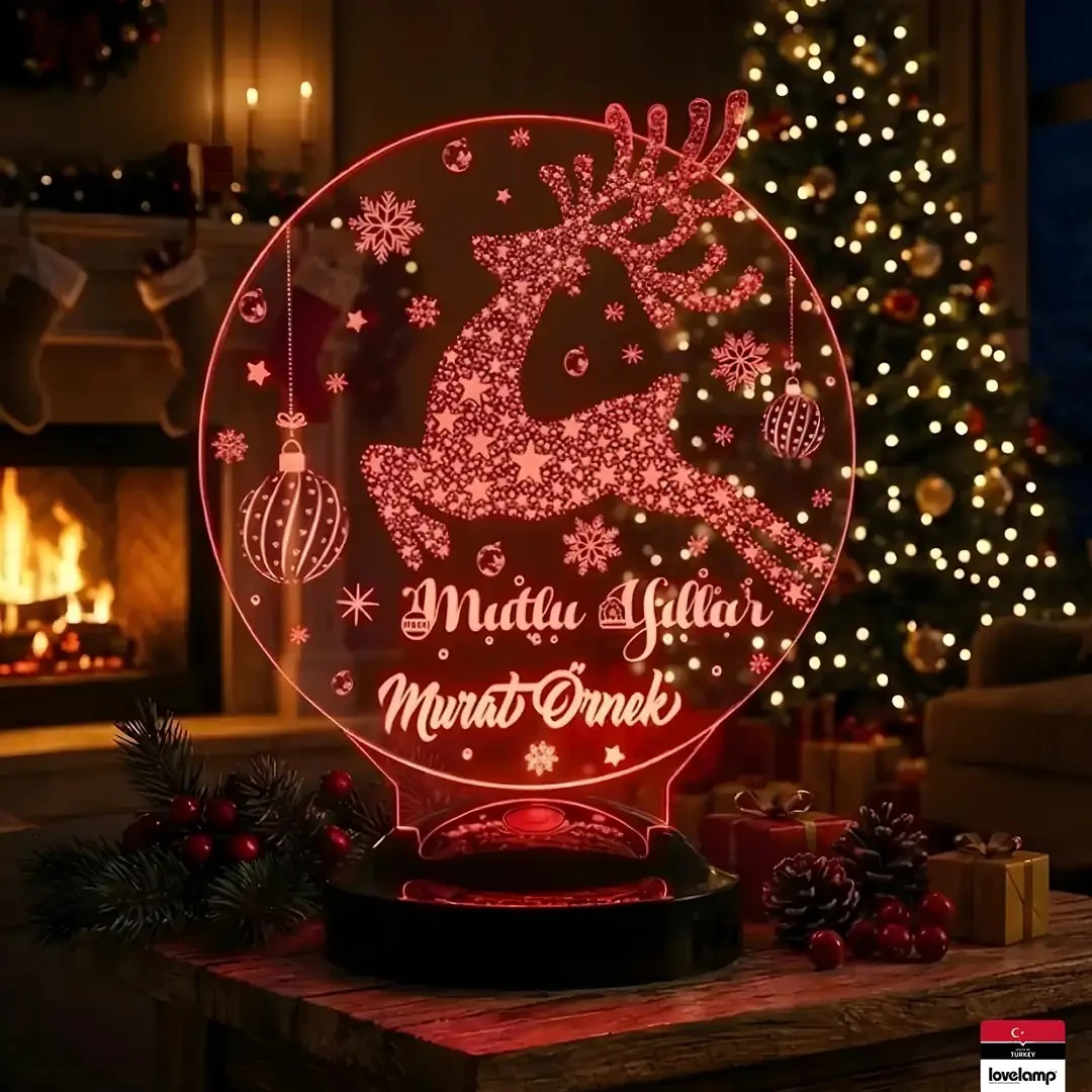 Zıplayan Geyik 2026 3D LED Lamba | Yılbaşı Özel Hediyesi - LoveLamp