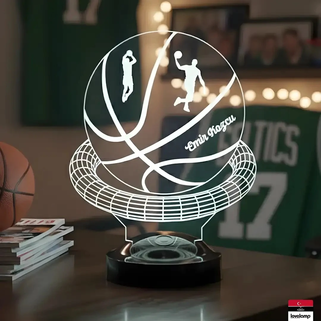 Basketbol Temalı 3D LED Lamba | Spor Severlere Özel Hediye - LoveLamp