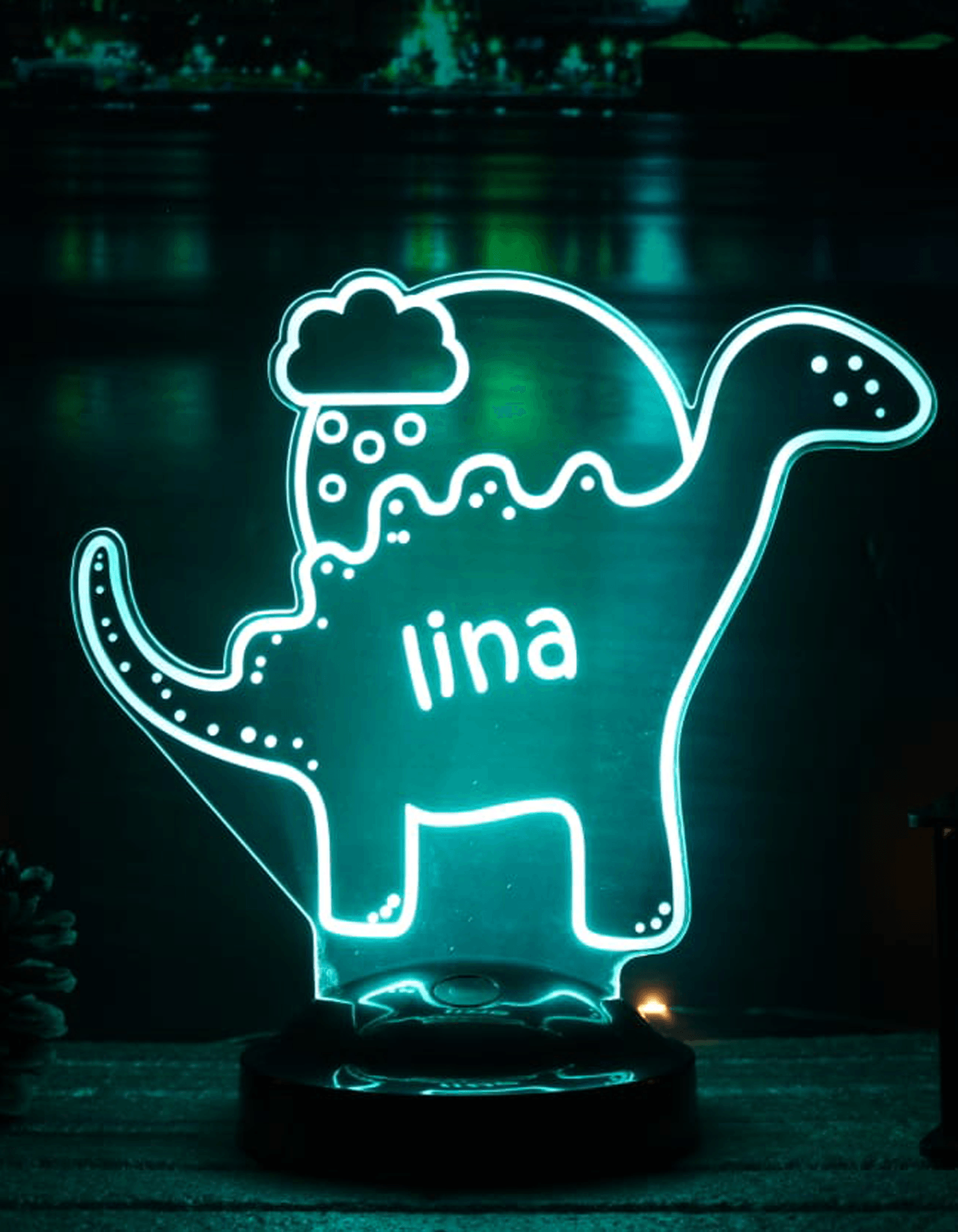 Dinozor Figürlü Kişiye Özel 3D LED Lamba | Renkli ve Eğlenceli Hediye - LoveLamp