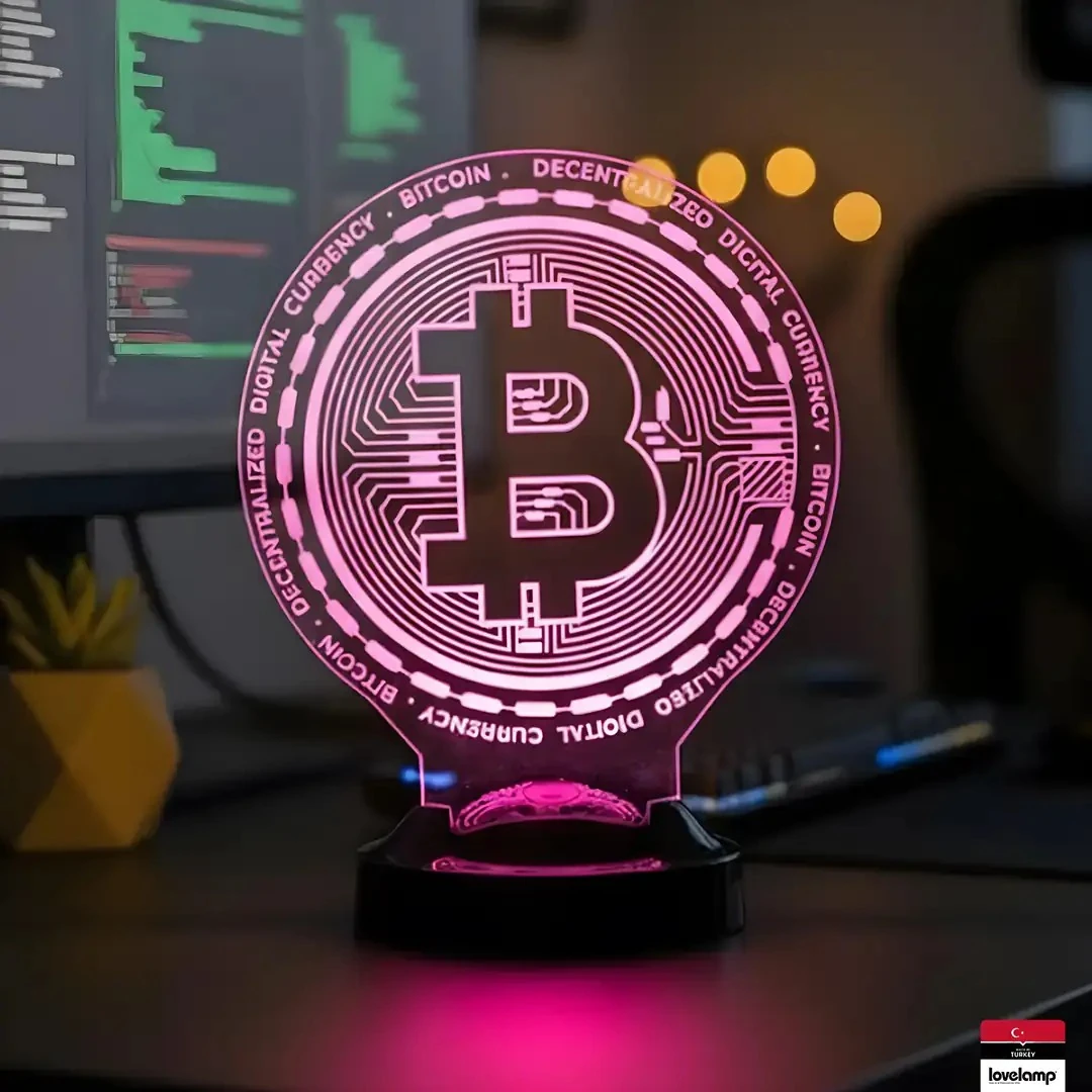 Bitcoin Temalı 3D LED Lamba | Kripto Para Tutkunlarına Özel Hediye - LoveLamp