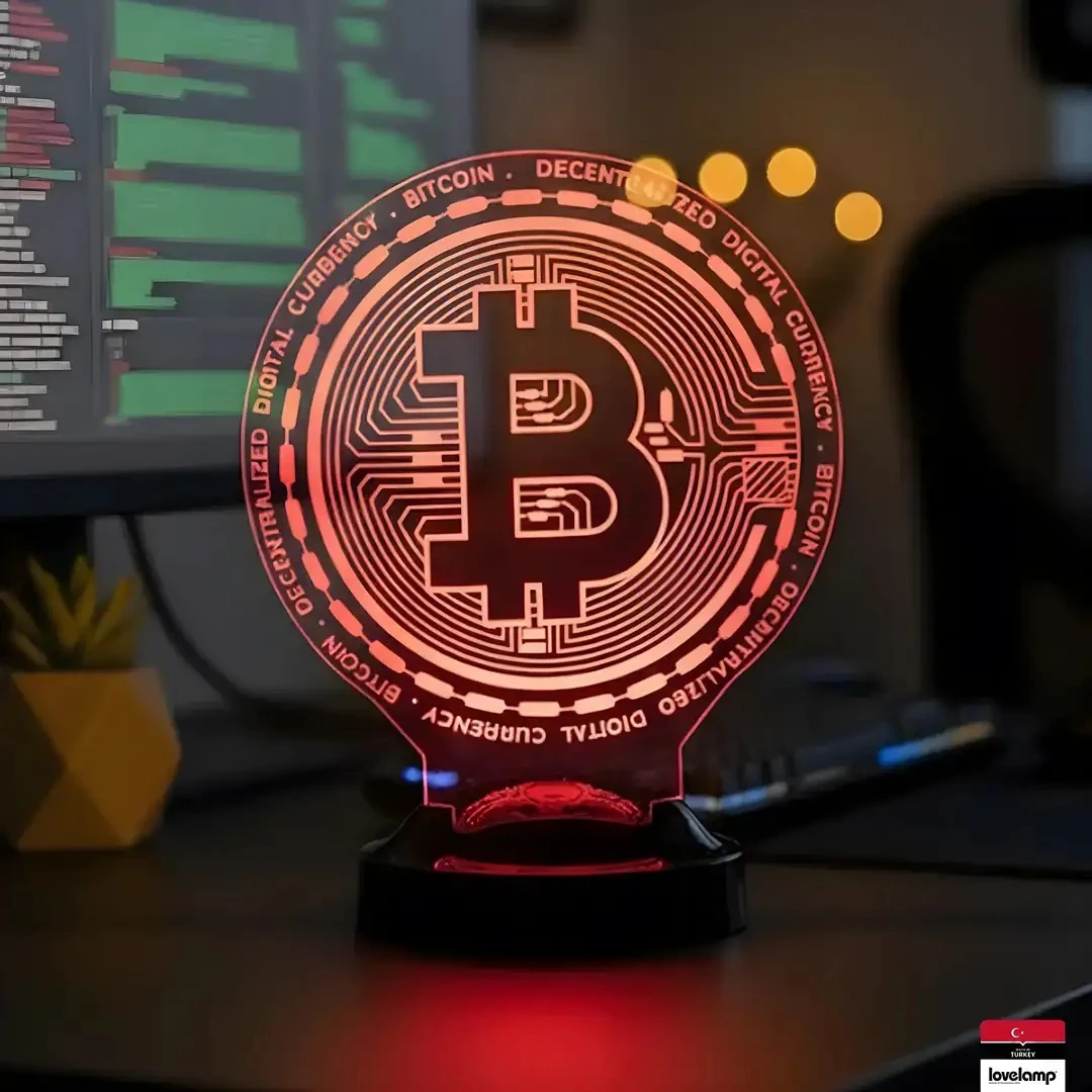 Bitcoin Temalı 3D LED Lamba | Kripto Para Tutkunlarına Özel Hediye - LoveLamp