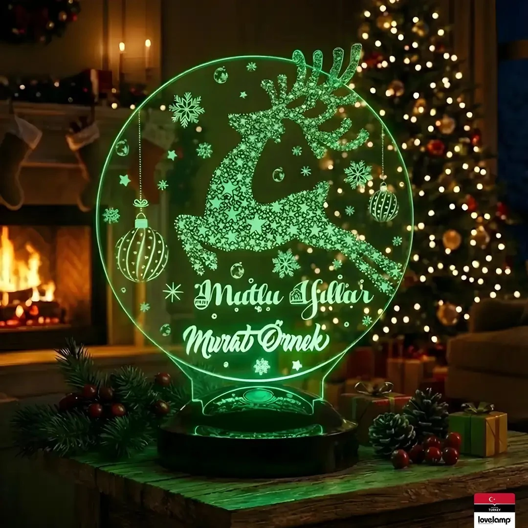 Zıplayan Geyik 2026 3D LED Lamba | Yılbaşı Özel Hediyesi - LoveLamp
