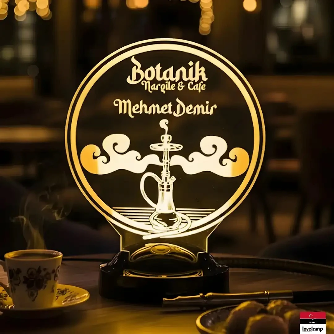 Nargile Temalı 3D LED Lamba | Kişiye Özel Lamba - LoveLamp