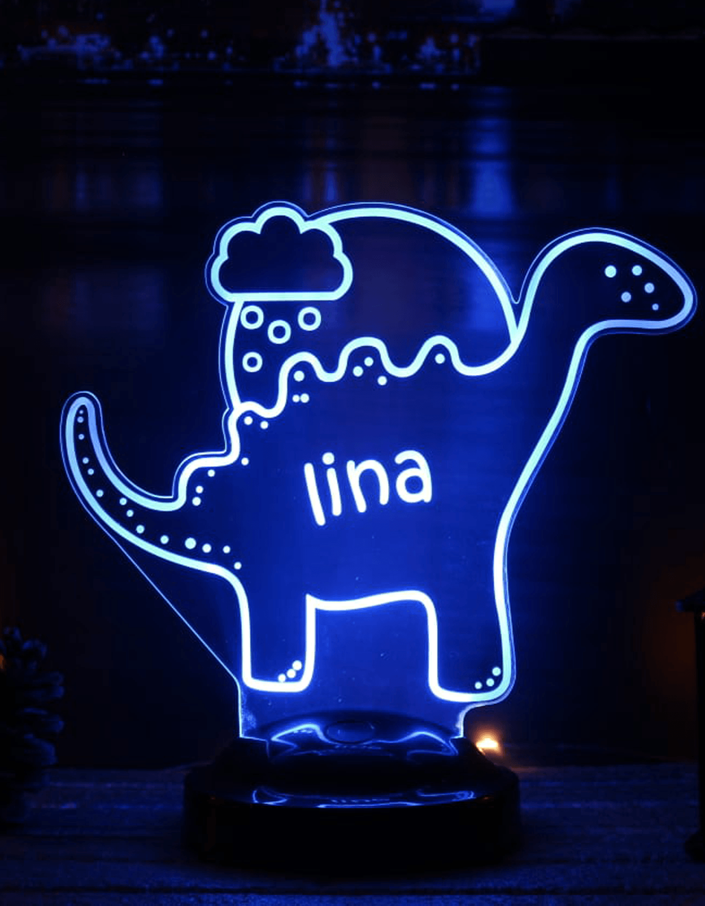 Dinozor Figürlü Kişiye Özel 3D LED Lamba | Renkli ve Eğlenceli Hediye - LoveLamp