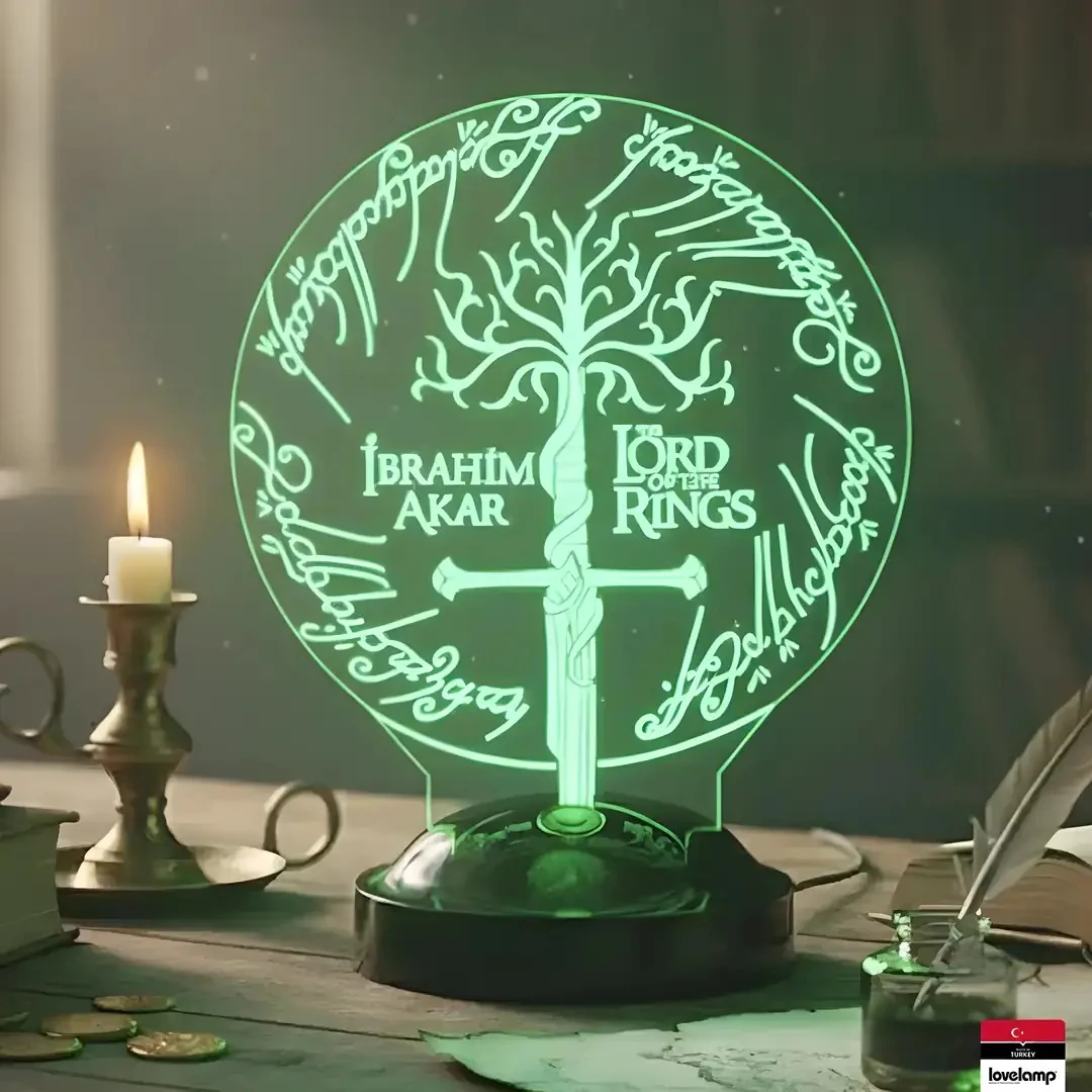 Lord of The Rings 3D LED Lamba | Yüzüklerin Efendisi Hediyesi - LoveLamp