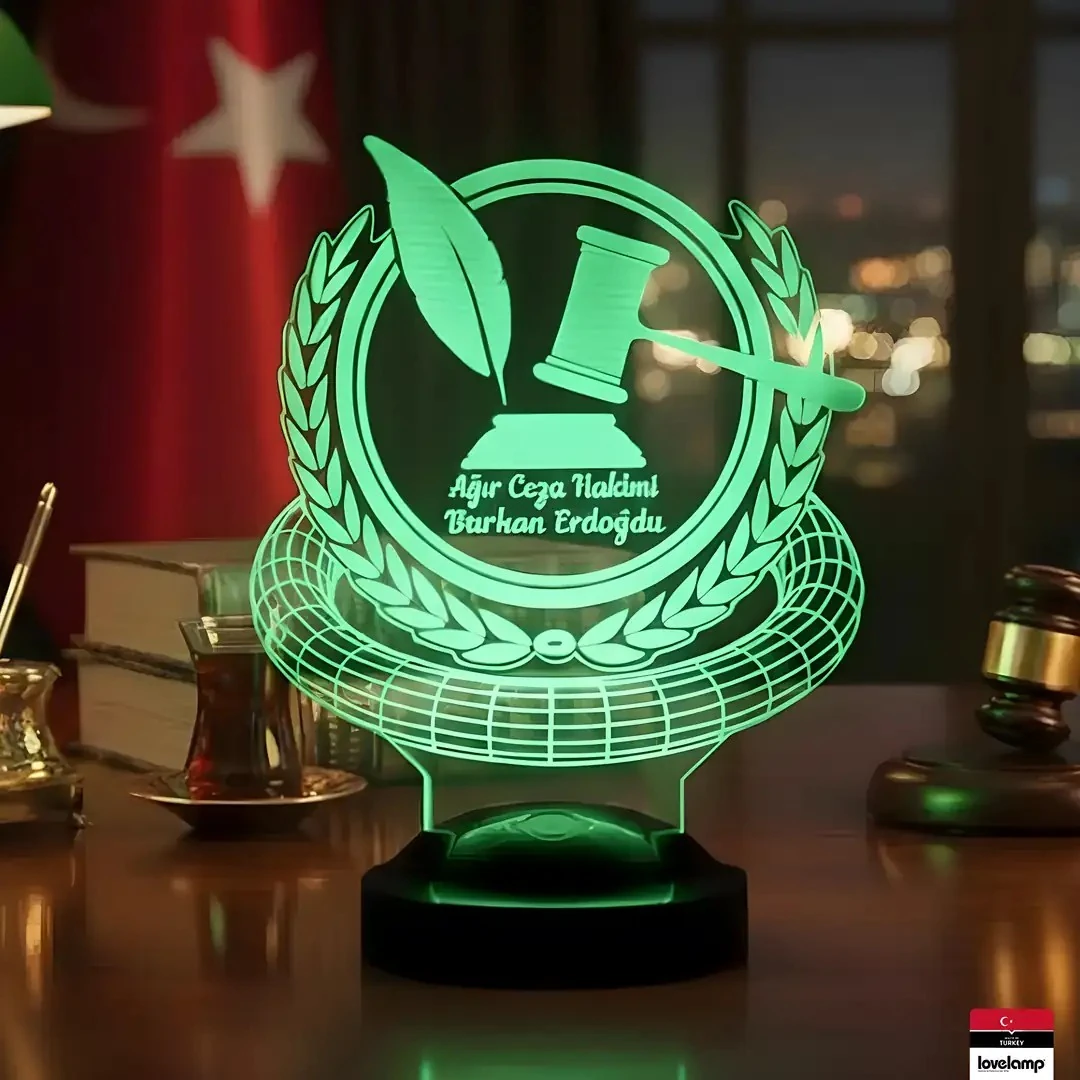 Hakim Temalı 3D LED Lamba | Kişiye Özel Mesleki Anlamlı Hediye - LoveLamp