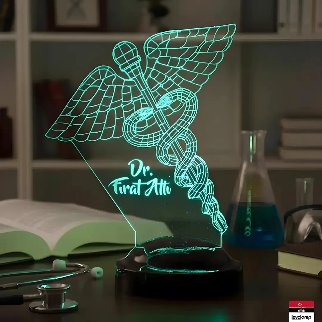 Doktor Temalı 3D LED Lamba | Sağlık Çalışanlarına Özel Hediye - LoveLamp