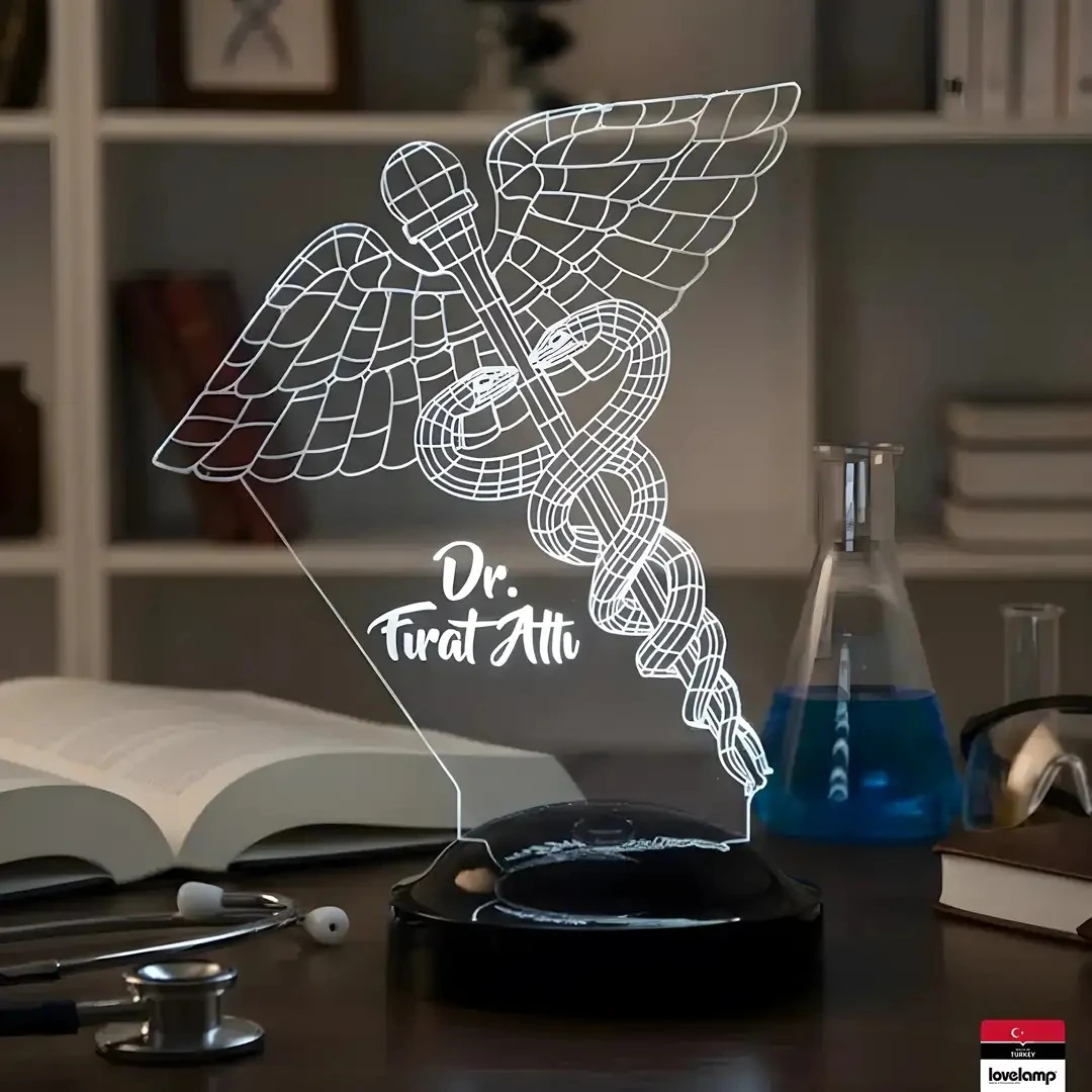 Doktor Temalı 3D LED Lamba | Sağlık Çalışanlarına Özel Hediye - LoveLamp