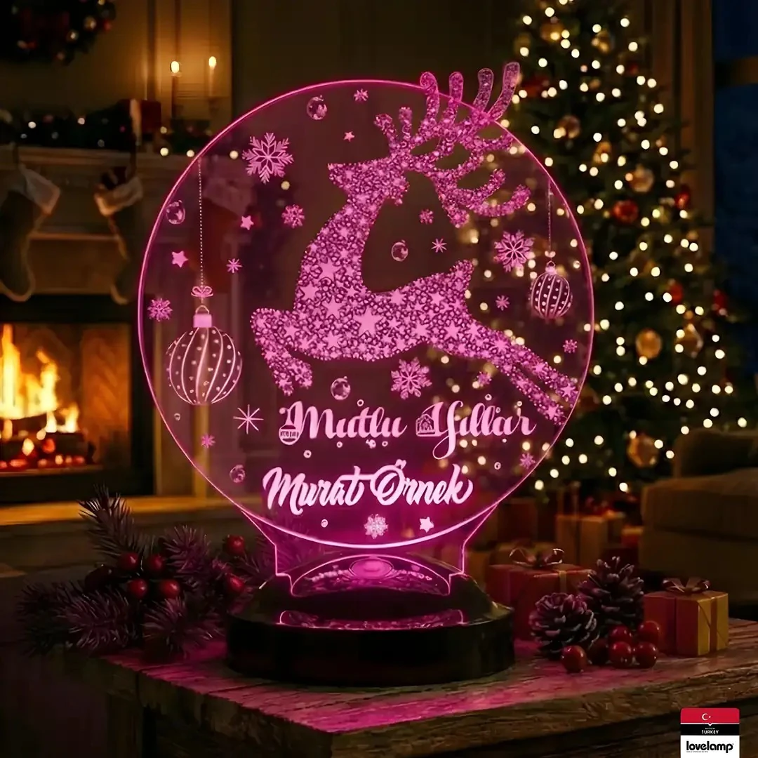 Zıplayan Geyik 2026 3D LED Lamba | Yılbaşı Özel Hediyesi - LoveLamp
