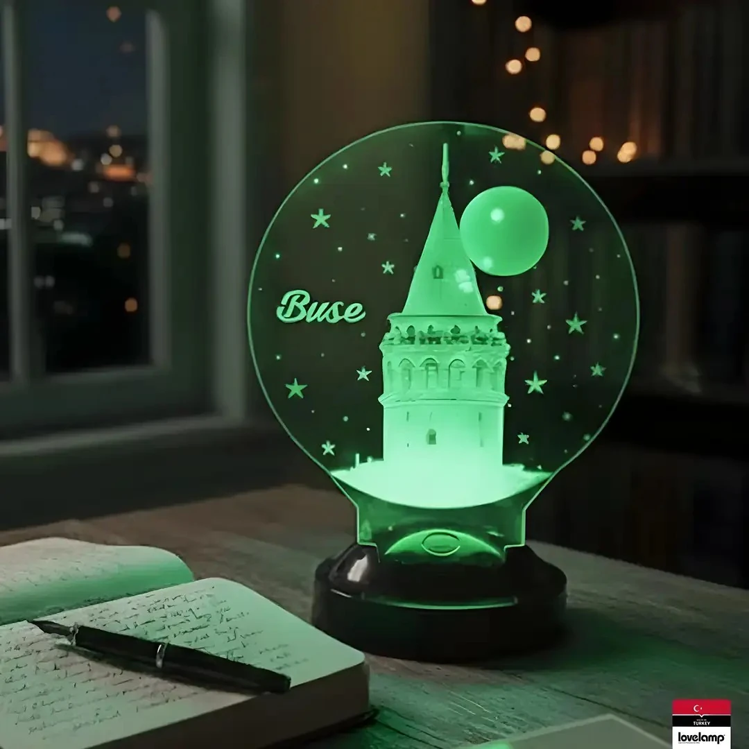 Galata Kulesi Temalı 3D LED Lamba | İstanbul Aşıklarına Özel Hediye - LoveLamp