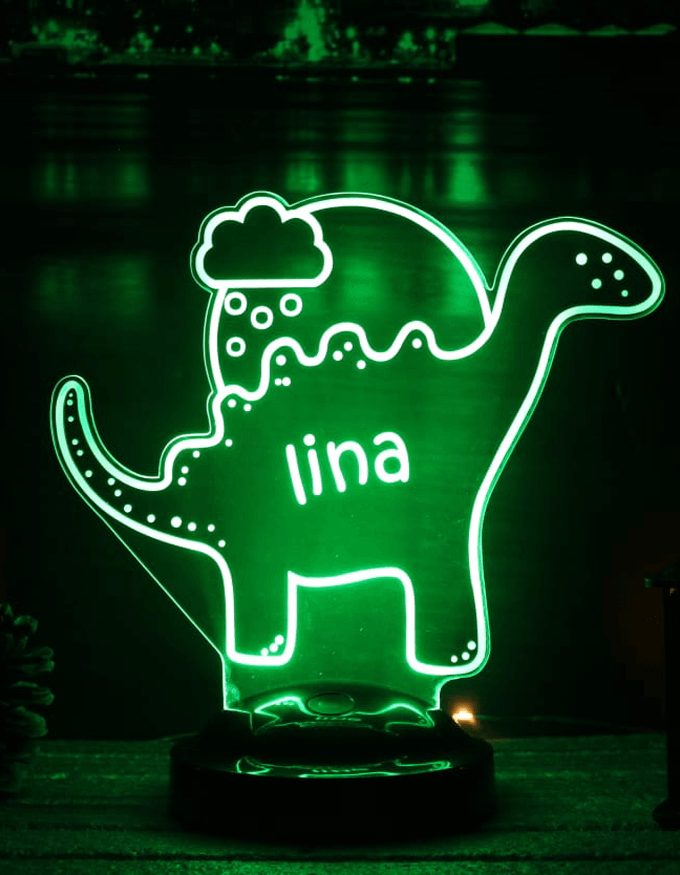 Dinozor Figürlü Kişiye Özel 3D LED Lamba | Renkli ve Eğlenceli Hediye - LoveLamp