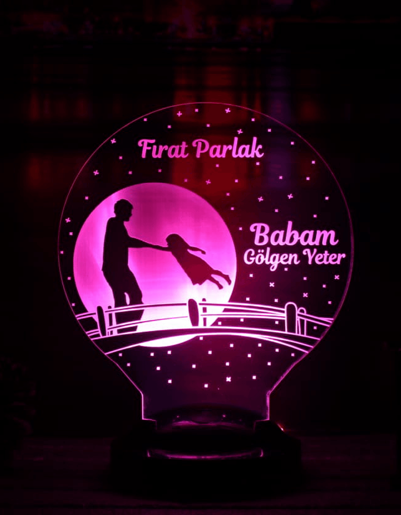 Kahraman Babam Temalı 3D LED Lamba | Kişiye Özel Babalar Günü Hediyesi - LoveLamp