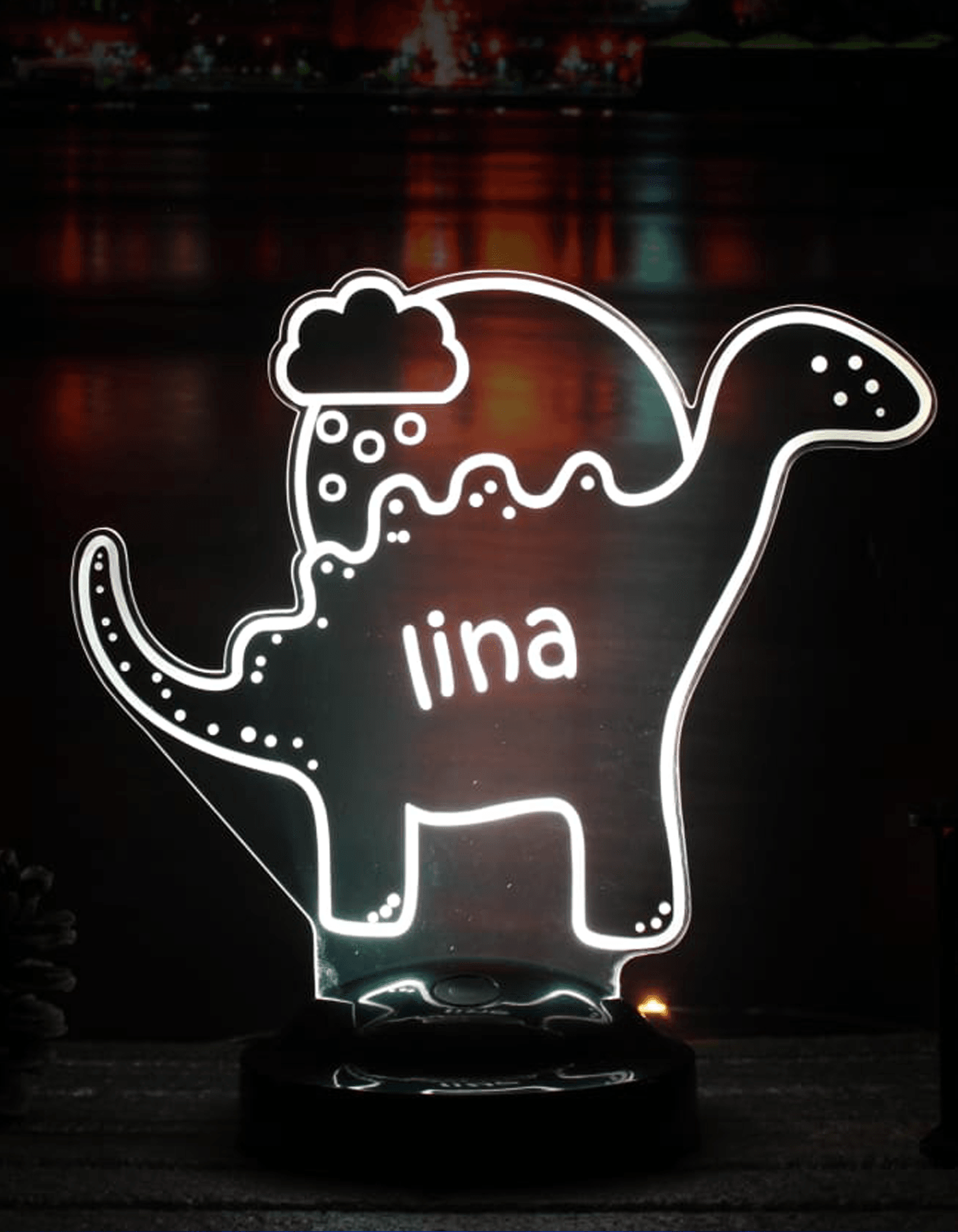 Dinozor Figürlü Kişiye Özel 3D LED Lamba | Renkli ve Eğlenceli Hediye - LoveLamp
