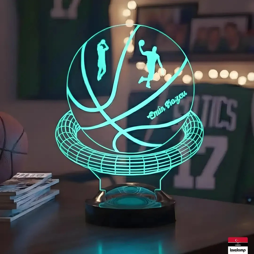 Basketbol Temalı 3D LED Lamba | Spor Severlere Özel Hediye - LoveLamp