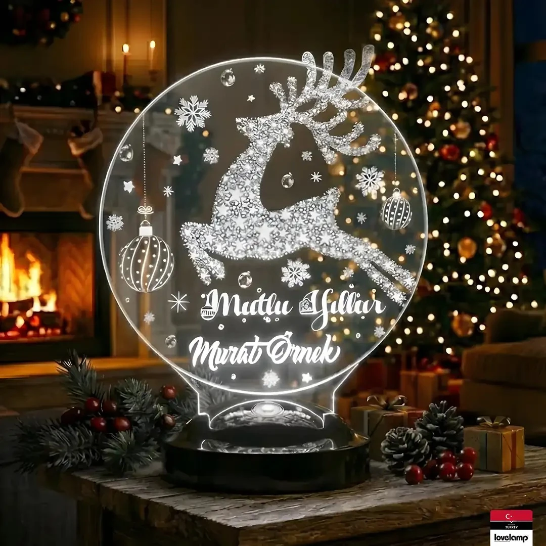 Zıplayan Geyik 2026 3D LED Lamba | Yılbaşı Özel Hediyesi - LoveLamp