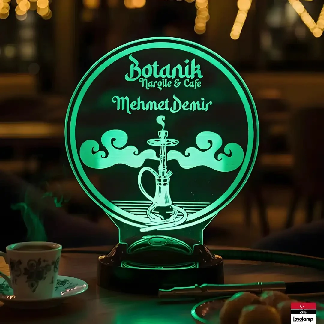 Nargile Temalı 3D LED Lamba | Kişiye Özel Lamba - LoveLamp
