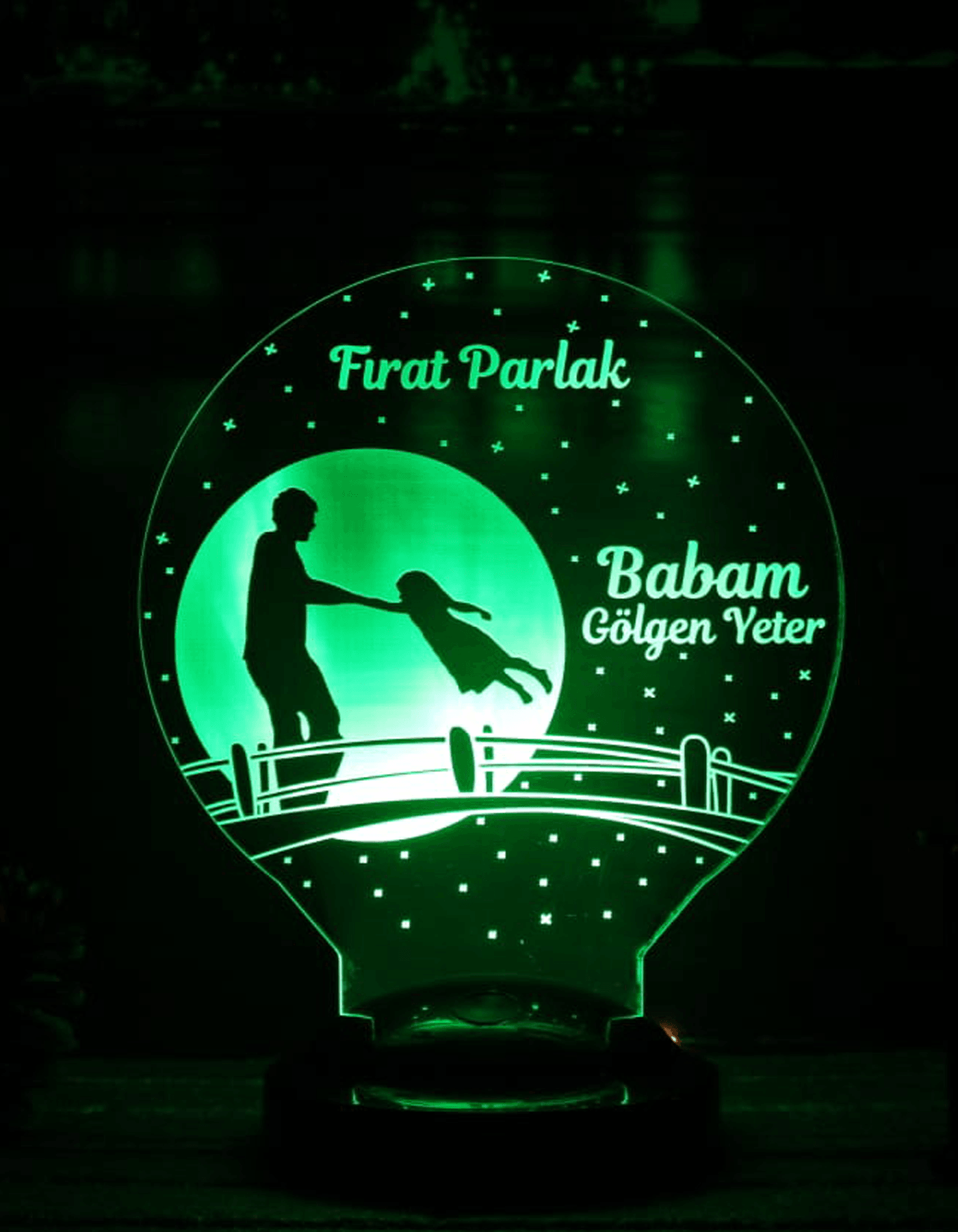 Kahraman Babam Temalı 3D LED Lamba | Kişiye Özel Babalar Günü Hediyesi - LoveLamp