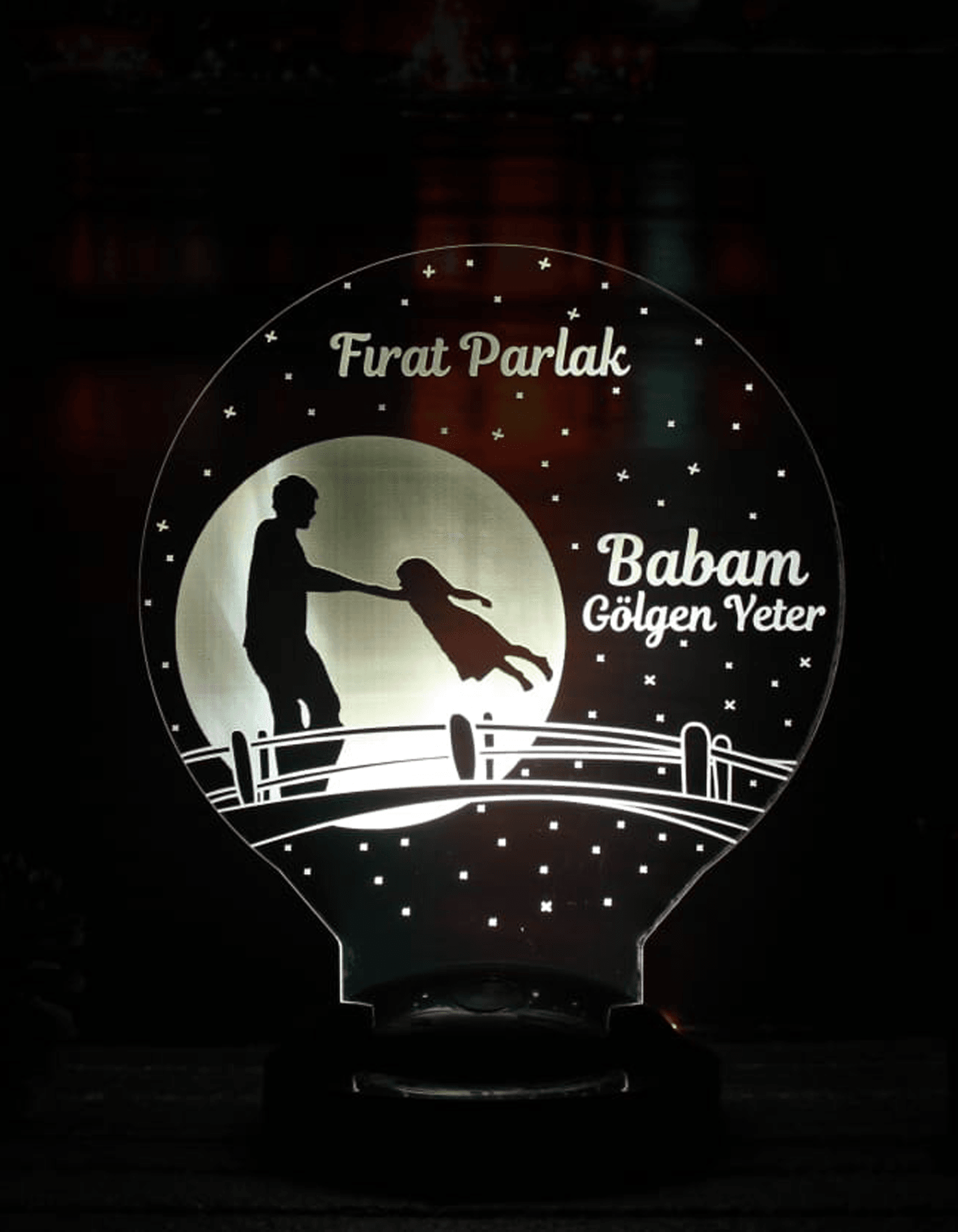 Kahraman Babam Temalı 3D LED Lamba | Kişiye Özel Babalar Günü Hediyesi - LoveLamp