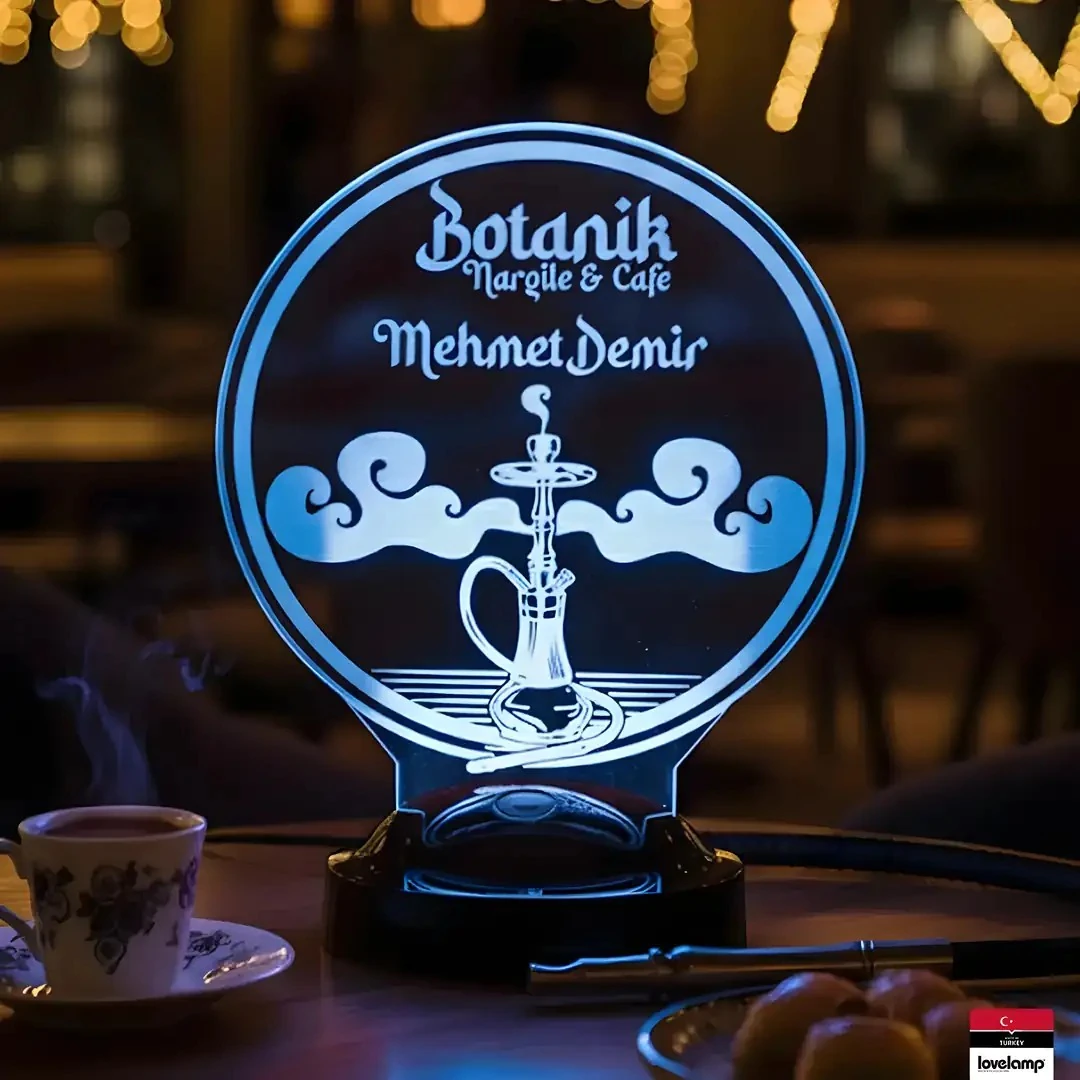 Nargile Temalı 3D LED Lamba | Kişiye Özel Lamba - LoveLamp