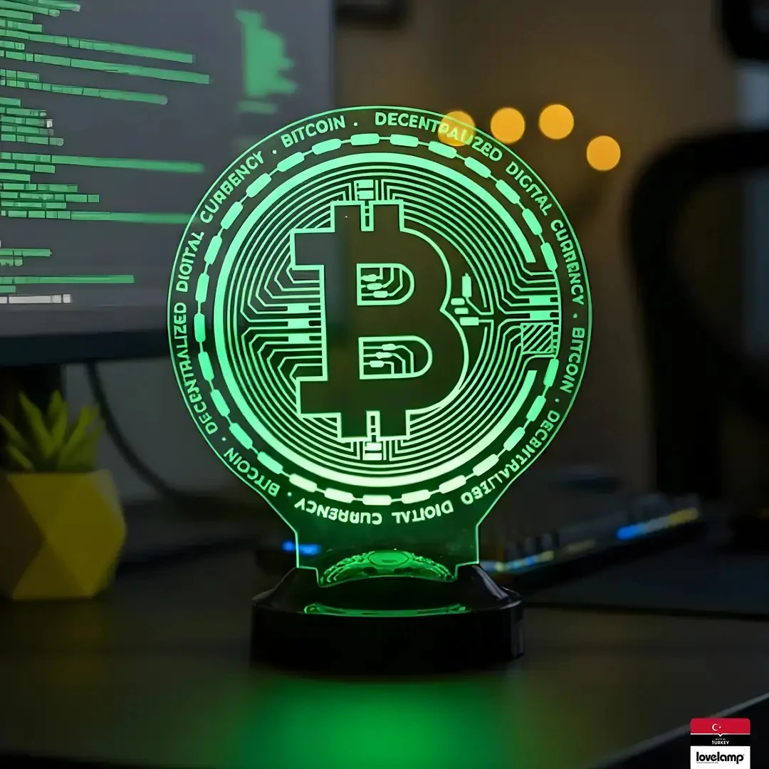 Bitcoin Temalı 3D LED Lamba | Kripto Para Tutkunlarına Özel Hediye - LoveLamp