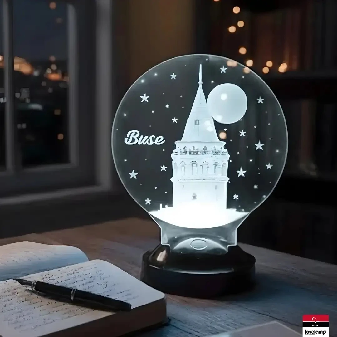 Galata Kulesi Temalı 3D LED Lamba | İstanbul Aşıklarına Özel Hediye - LoveLamp