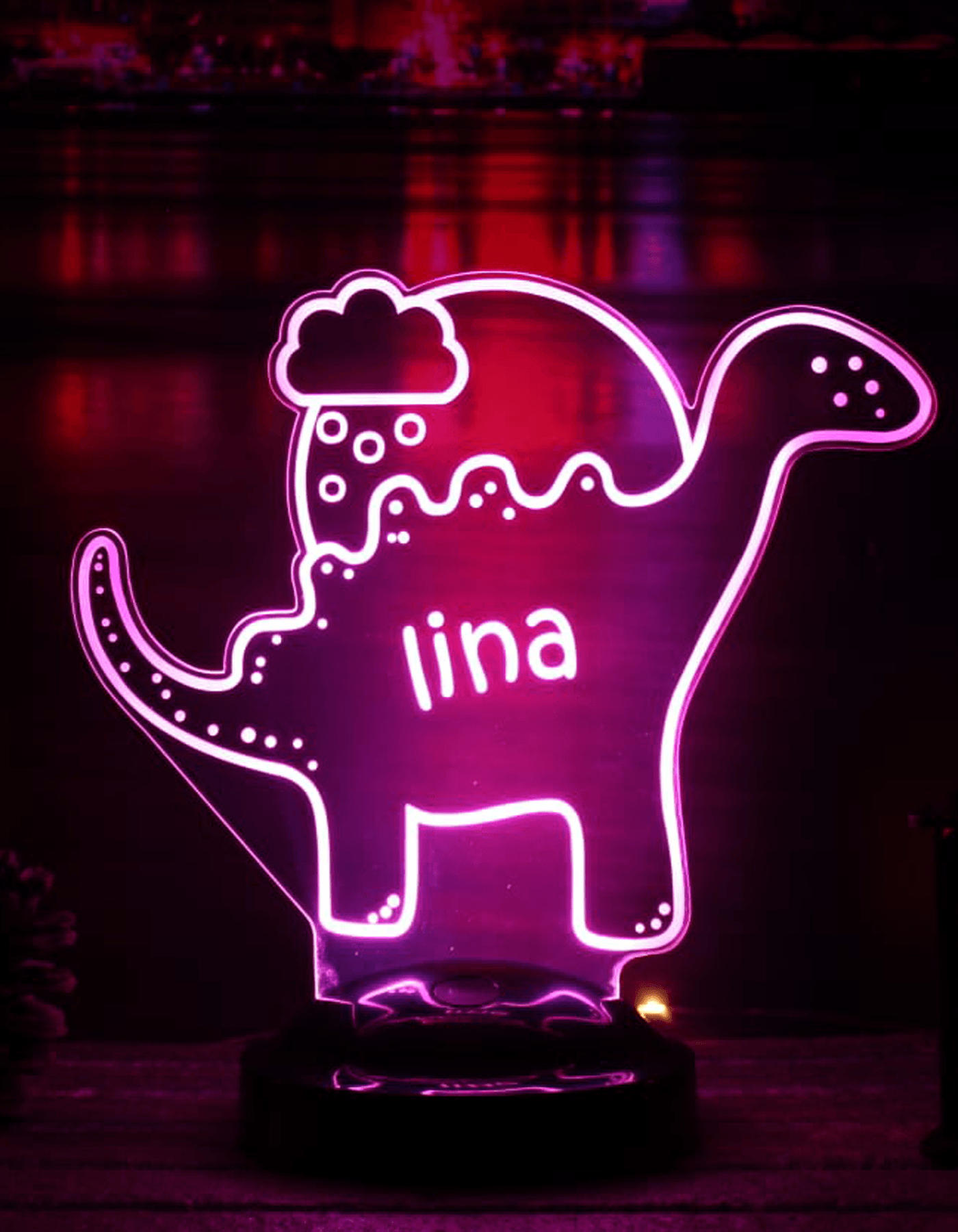 Dinozor Figürlü Kişiye Özel 3D LED Lamba | Renkli ve Eğlenceli Hediye - LoveLamp