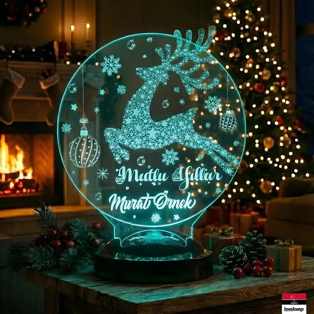 Zıplayan Geyik 2026 3D LED Lamba | Yılbaşı Özel Hediyesi - LoveLamp