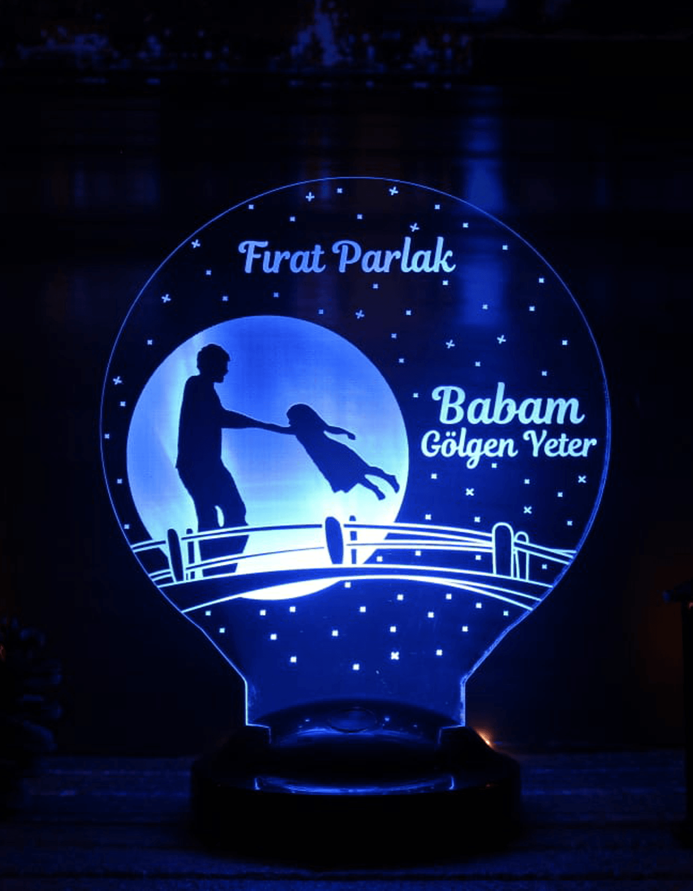 Kahraman Babam Temalı 3D LED Lamba | Kişiye Özel Babalar Günü Hediyesi - LoveLamp