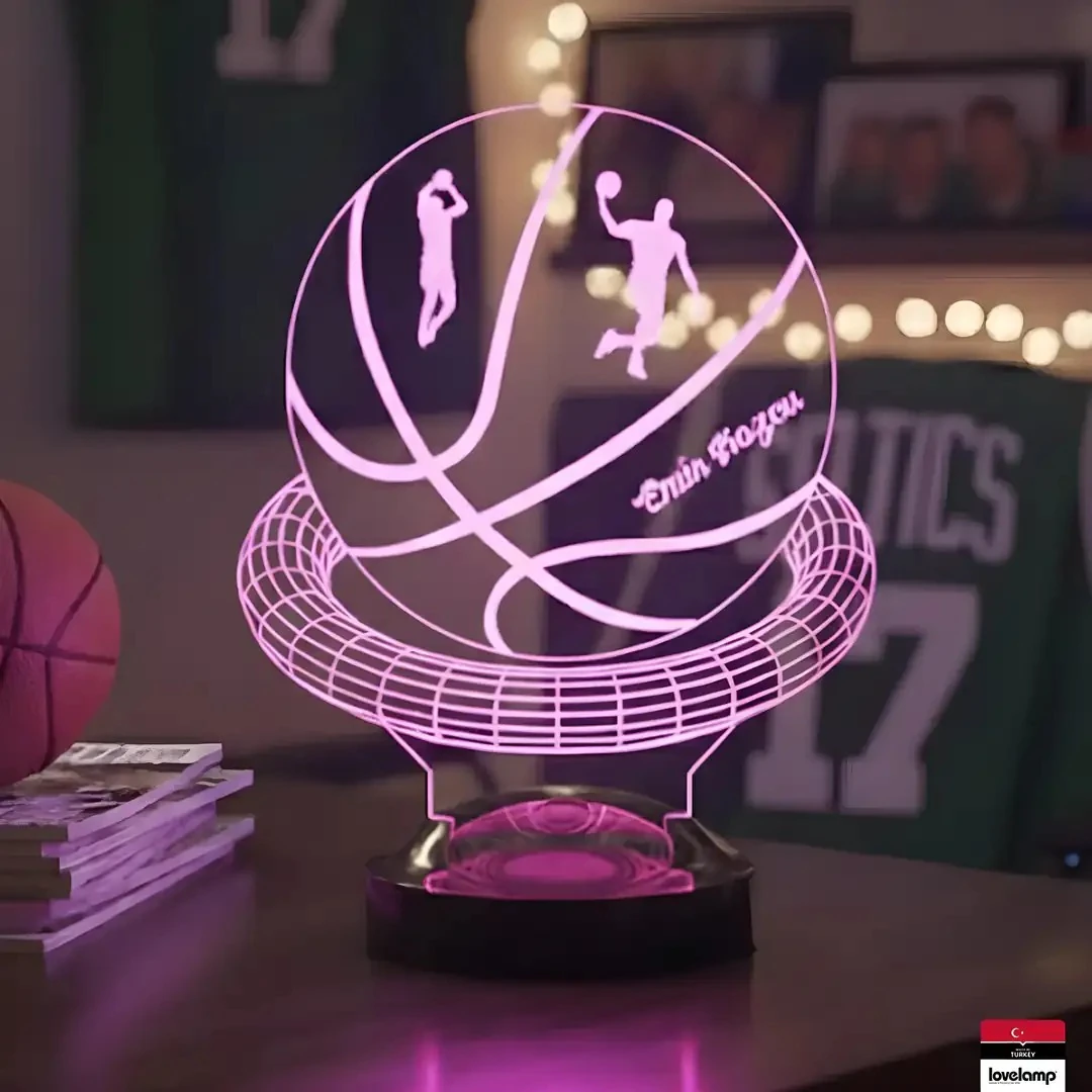 Basketbol Temalı 3D LED Lamba | Spor Severlere Özel Hediye - LoveLamp