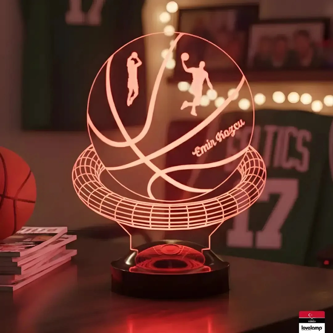 Basketbol Temalı 3D LED Lamba | Spor Severlere Özel Hediye - LoveLamp